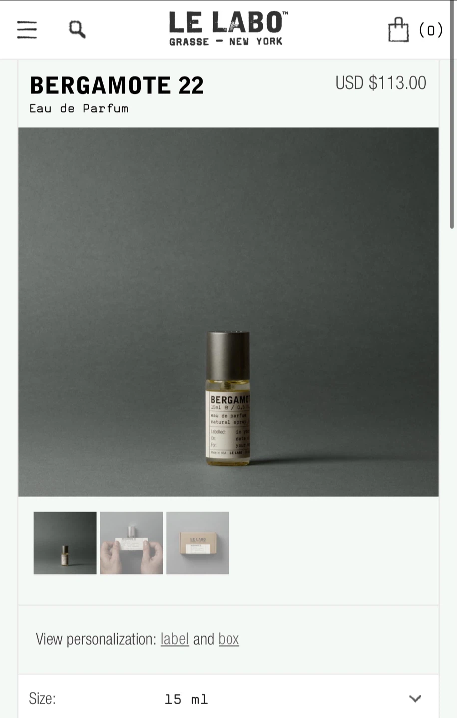 Le Labo Bergamote 22 Eau de Parfum Natural Spray