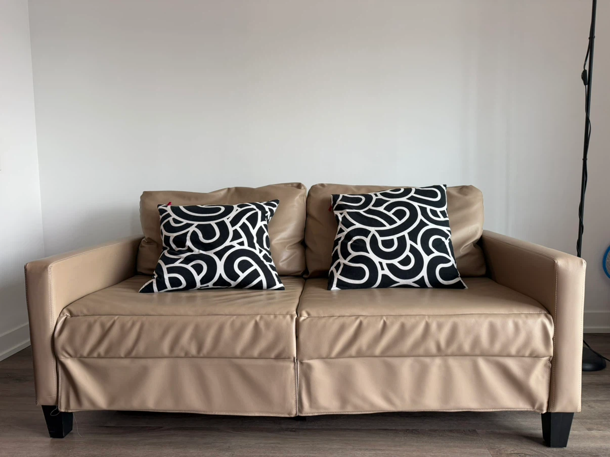 2-Seater Sofa Cappuccino Faux Leather