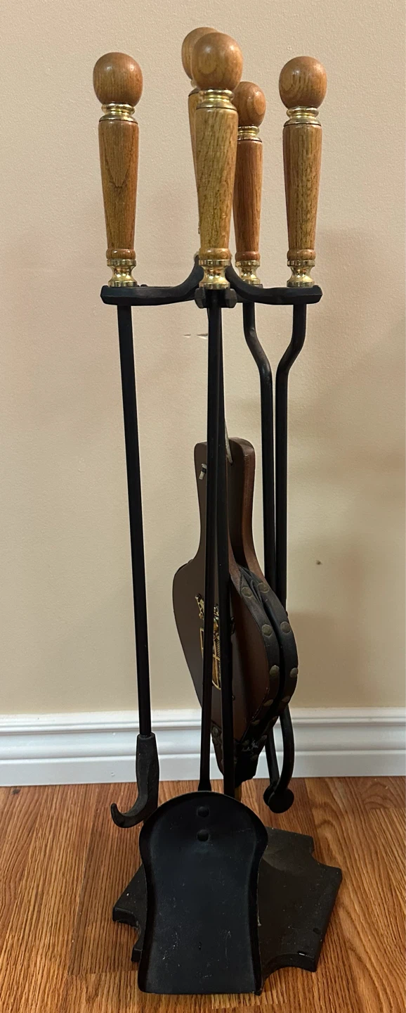4-Piece Fireplace Tool Set with Bellows