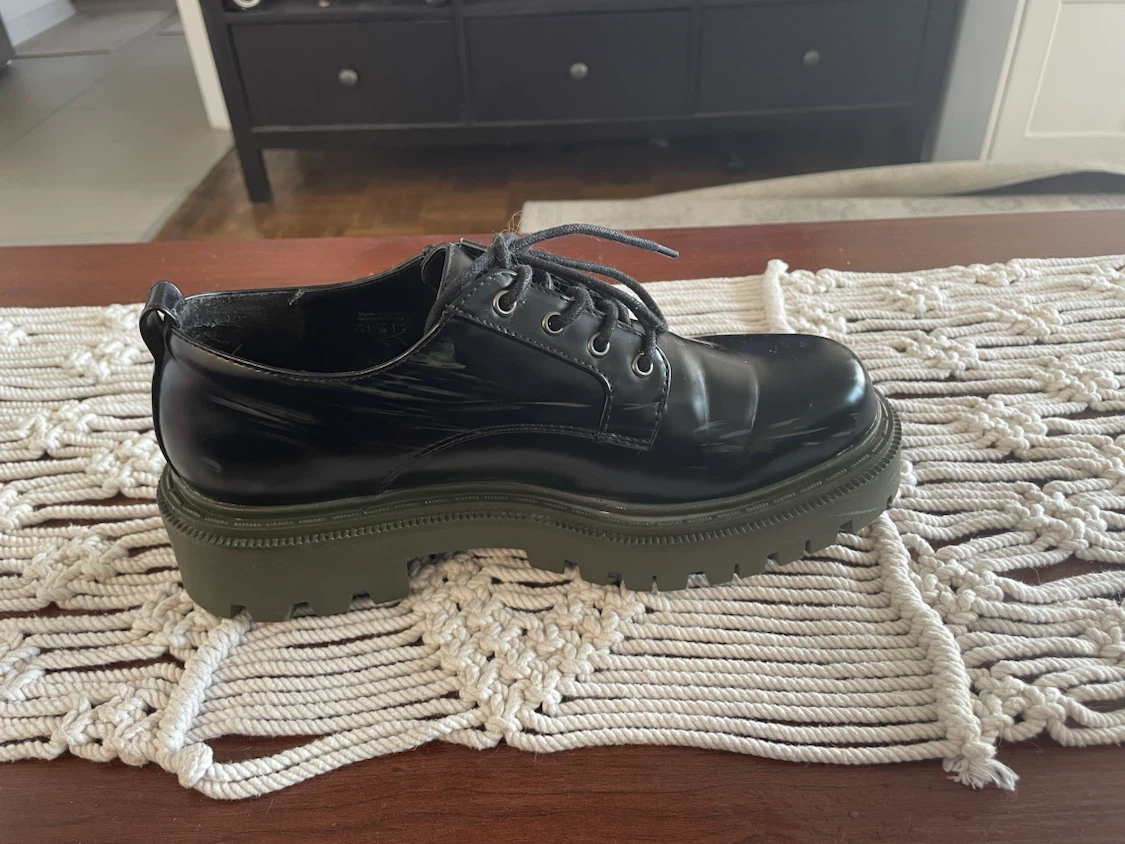 OBO! ALDO Black Platform Lace-Up Shoes Size 7/7.5 - photo 4