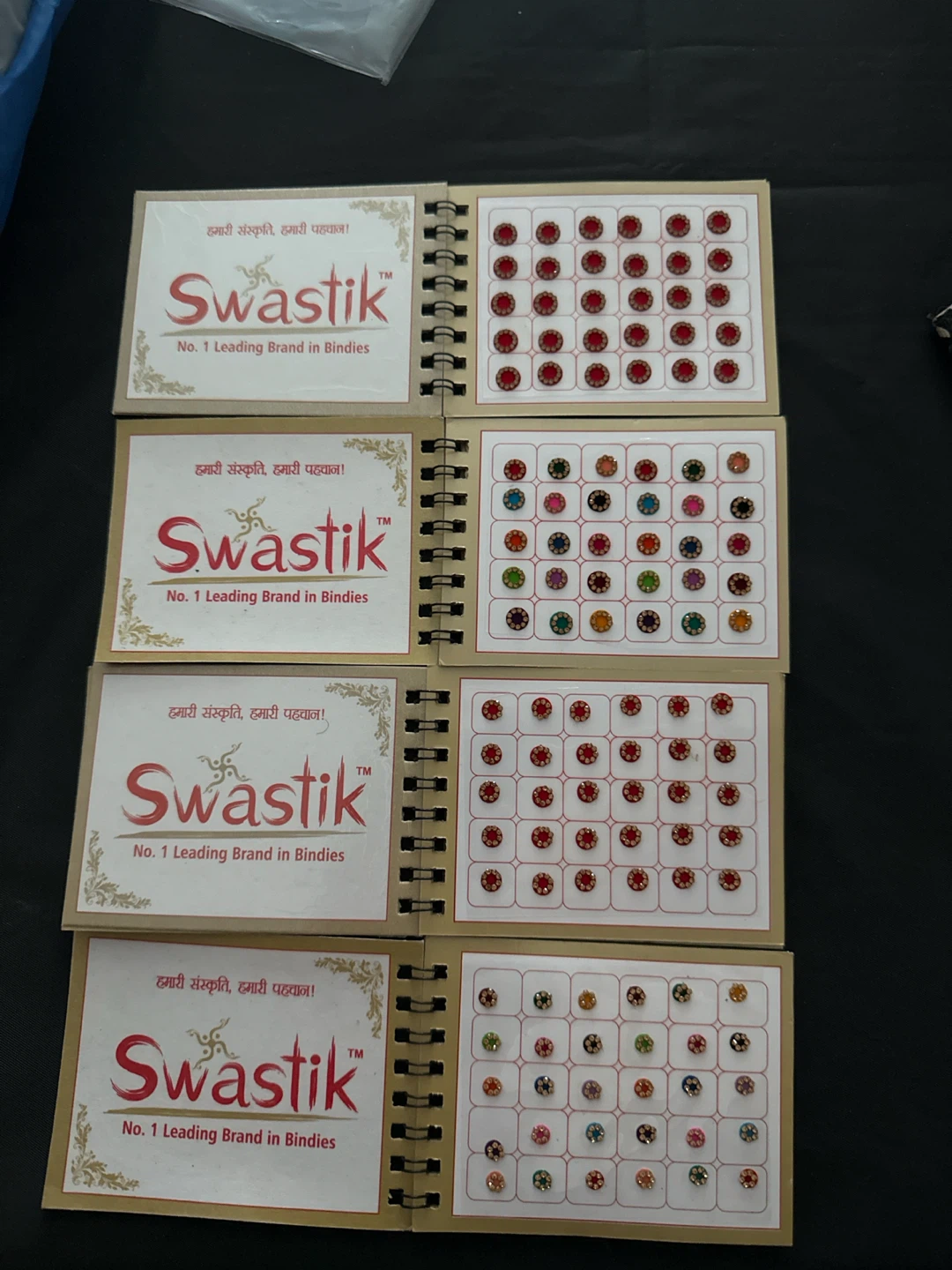 Swastik Bindis - Multiple Colours and Red