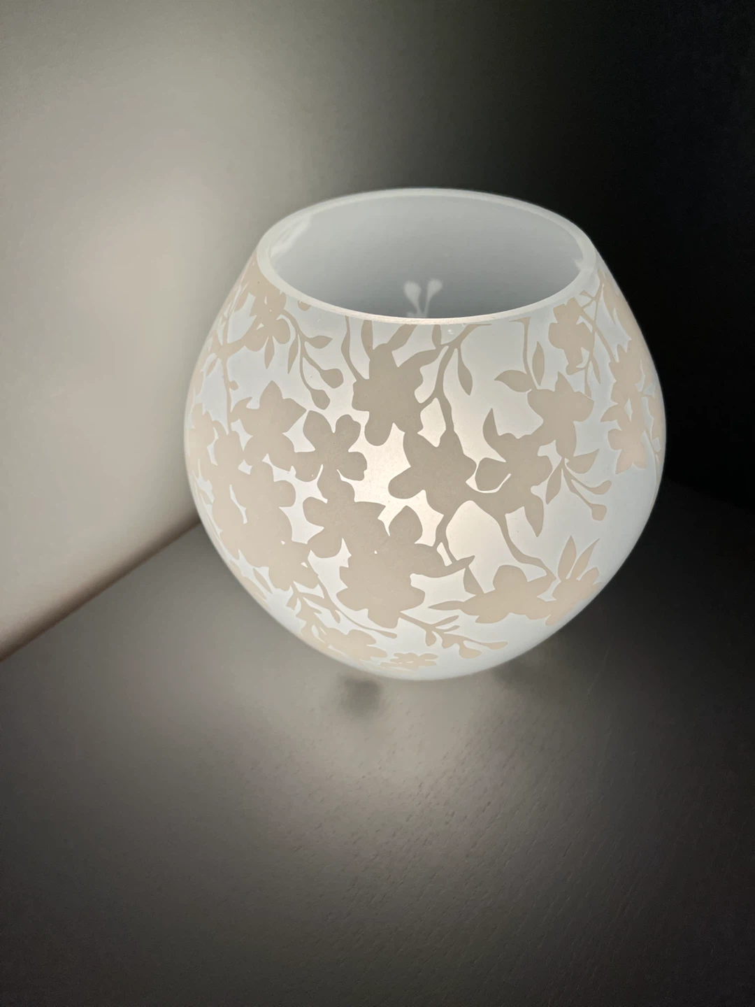 Ikea  Frosted Glass Lamp with Floral Design - photo 2