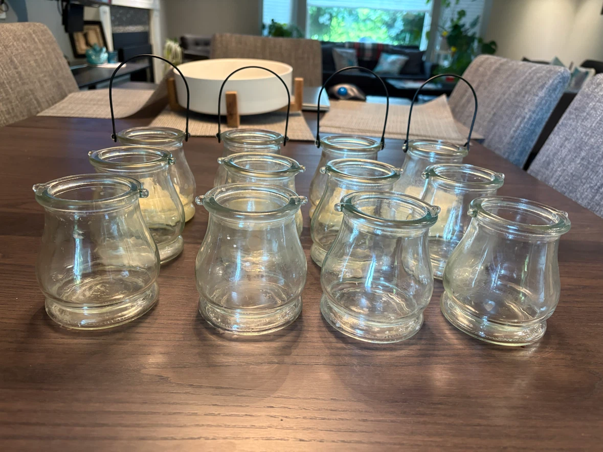 Set of 12 Glass Candle Holders with Handles - photo 2