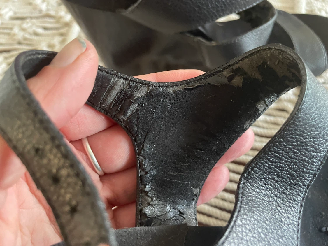 OBO! Black Wedge Sandals- Size 7.5 - photo 4