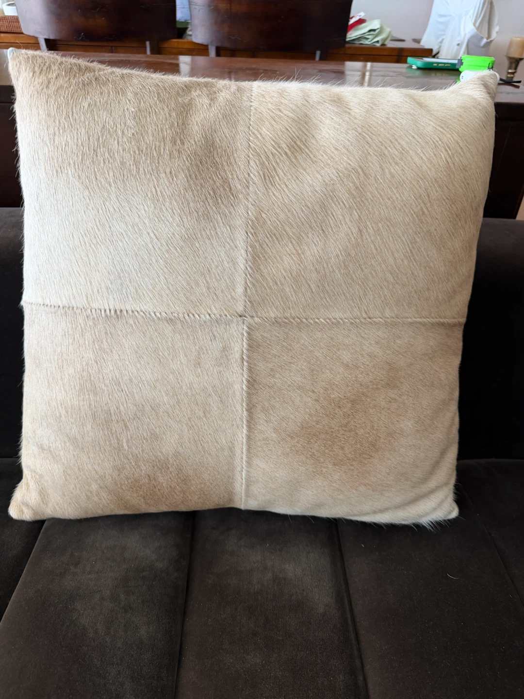 Cowhide Patchwork Throw Pillow