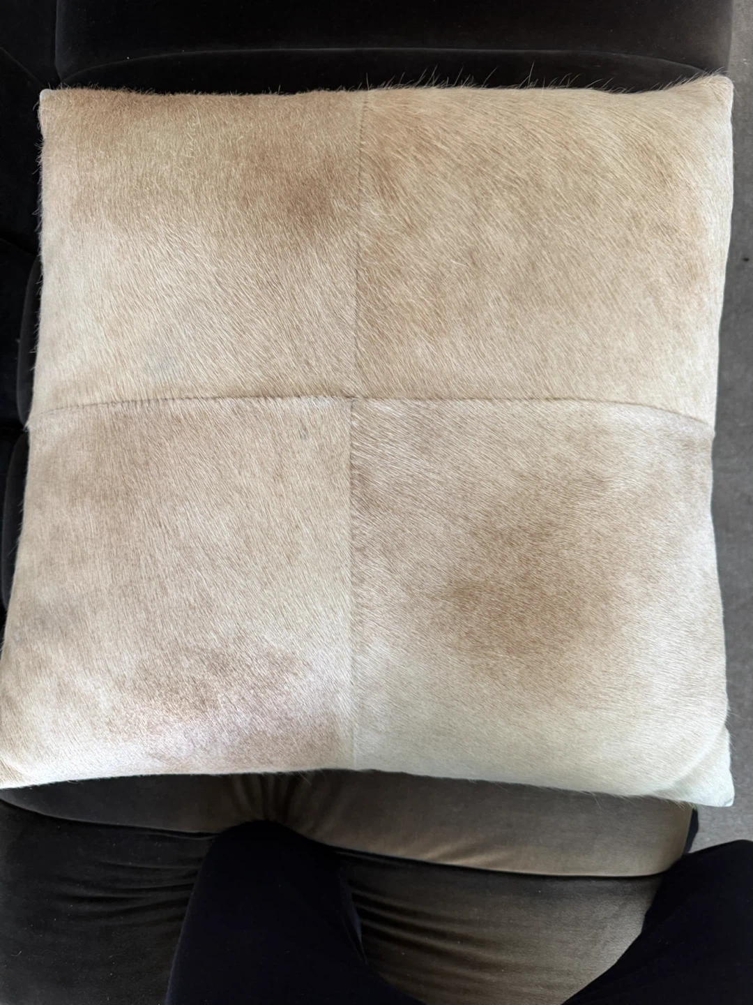 Cowhide Patchwork Throw Pillow - photo 2