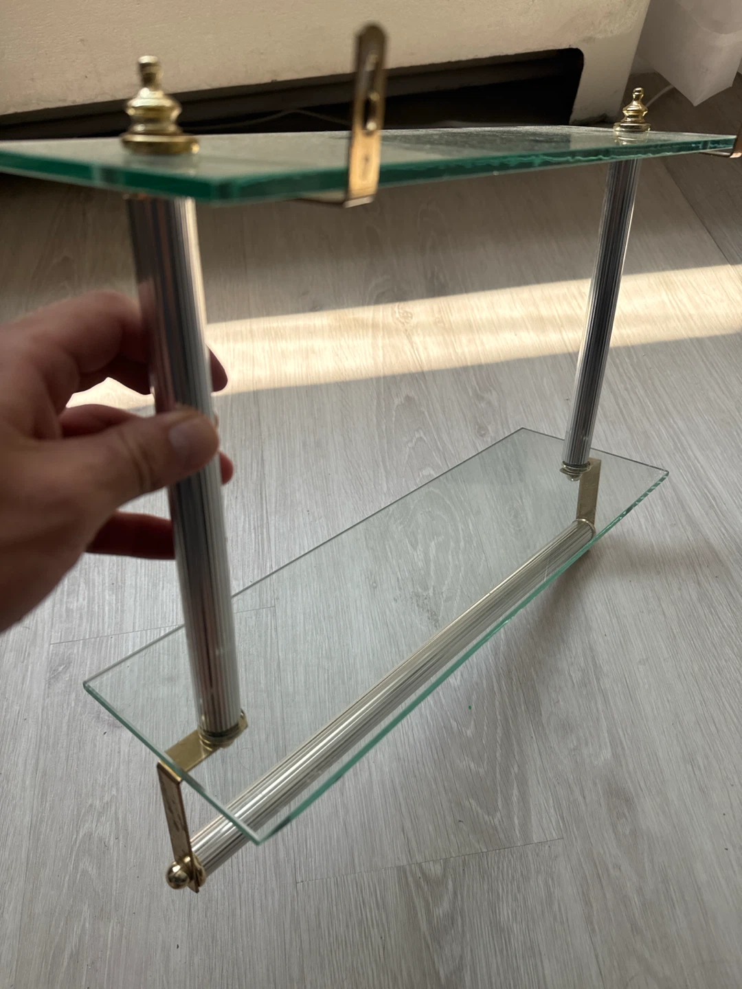 Glass Shelf with Towel Bar - photo 2