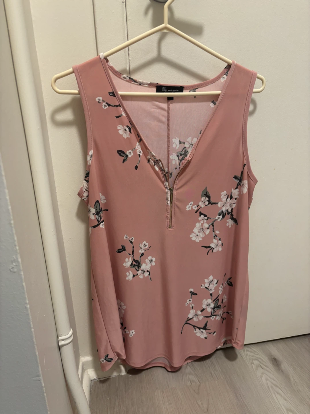 Shelly London Floral Zip-Front Tank Top - Medium - photo 2