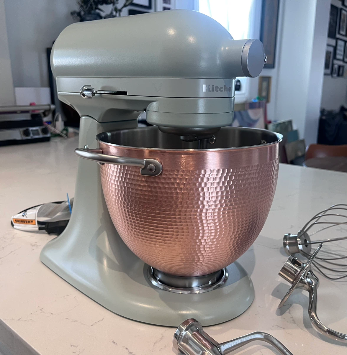 KitchenAid Blossom Stand Mixer - thyme-green with copper bowl - photo 2