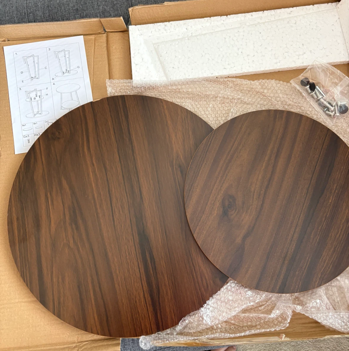 2-Tier Round Side Table – Dark Walnut - photo 2