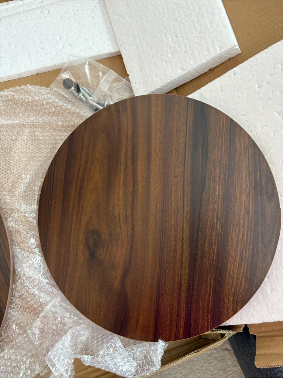 2-Tier Round Side Table – Dark Walnut - photo 3