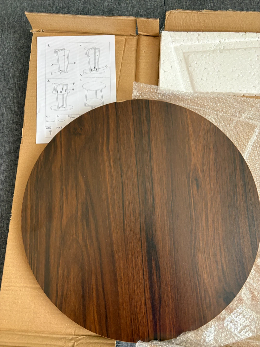 2-Tier Round Side Table – Dark Walnut - photo 4