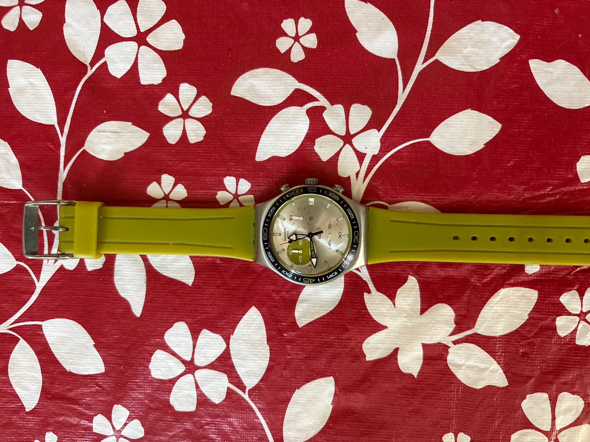 Swatch Irony Watch - Silver/Yellow