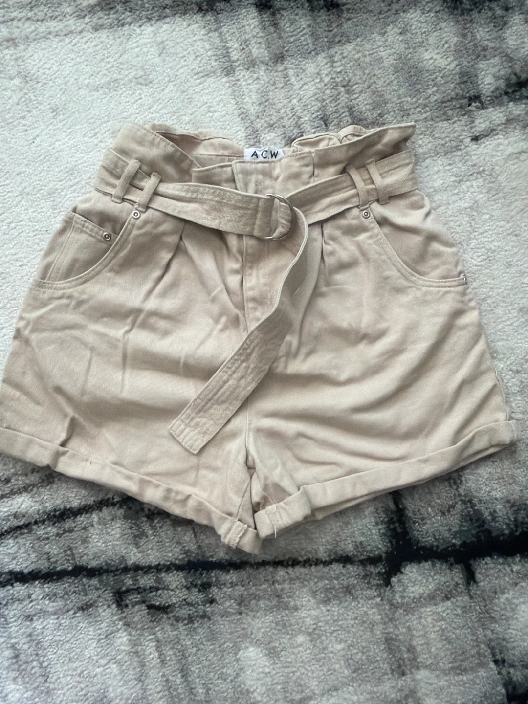 ACW Belted Paperbag Shorts - Tan