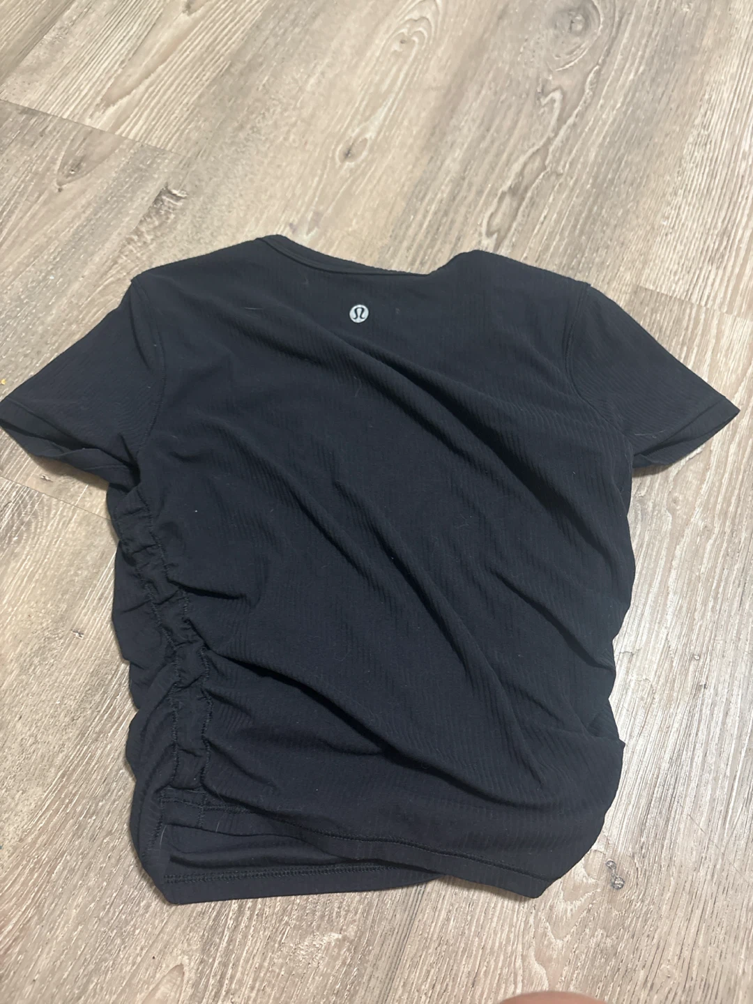 Lululemon Black Ribbed Ruched T-Shirt - photo 2