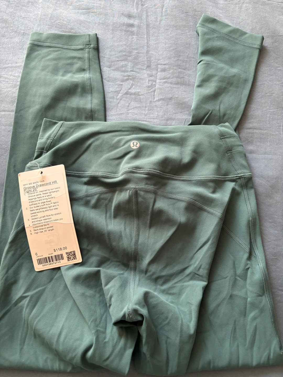 Size 6 Lululemon Groove Drawcord HR Tight 25" Leggings Size 6