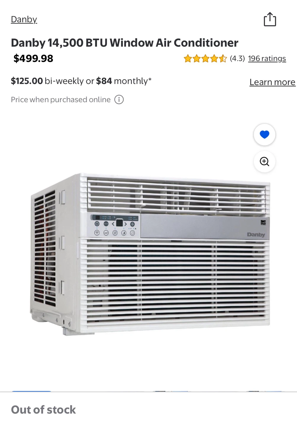 Danby 14,500 BTU Window Air Conditioner