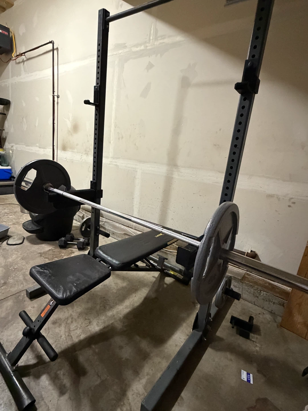 Weight Bench and Squat Rack with Barbell and Weights - photo 5