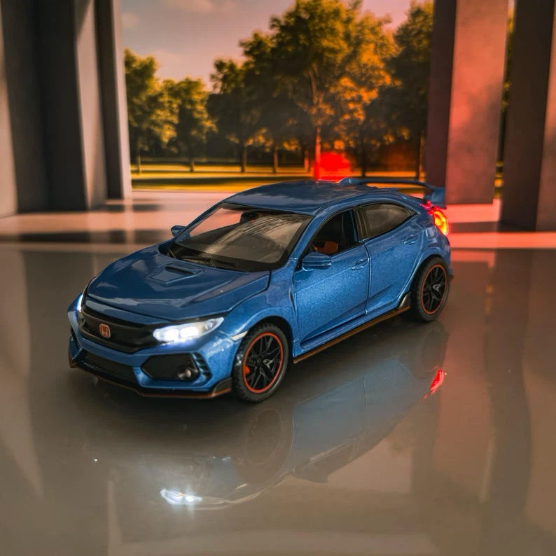 1:32 MiniAuto Honda Civic Type R Diecast Model Car (Blue) - New - photo 3