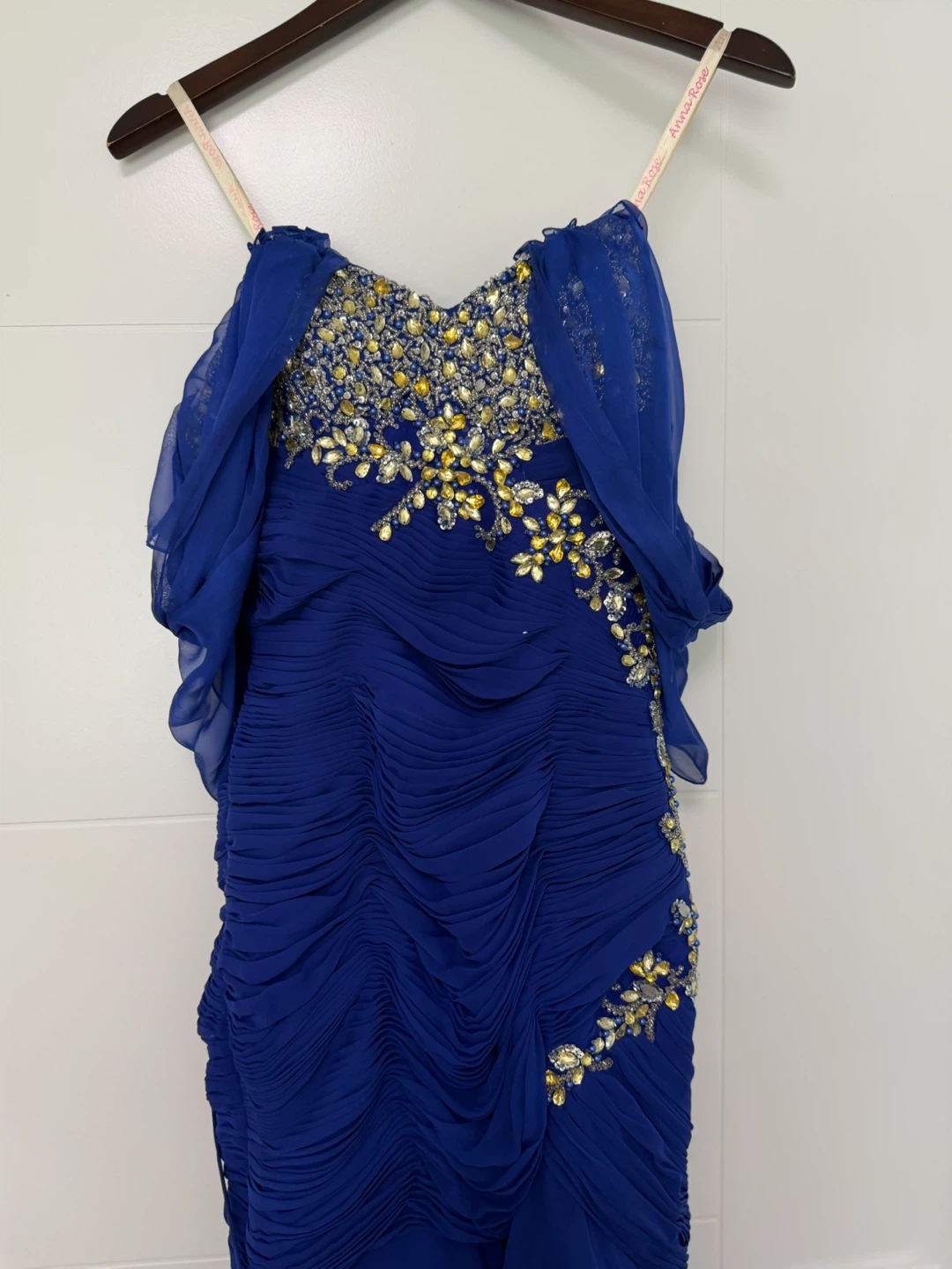 Royal Blue Embellished Ruffle Gown - photo 2