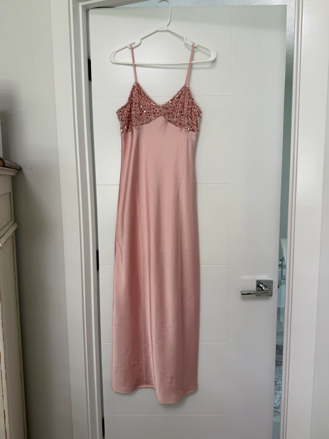 Pink Sequin Cami Maxi Dress
