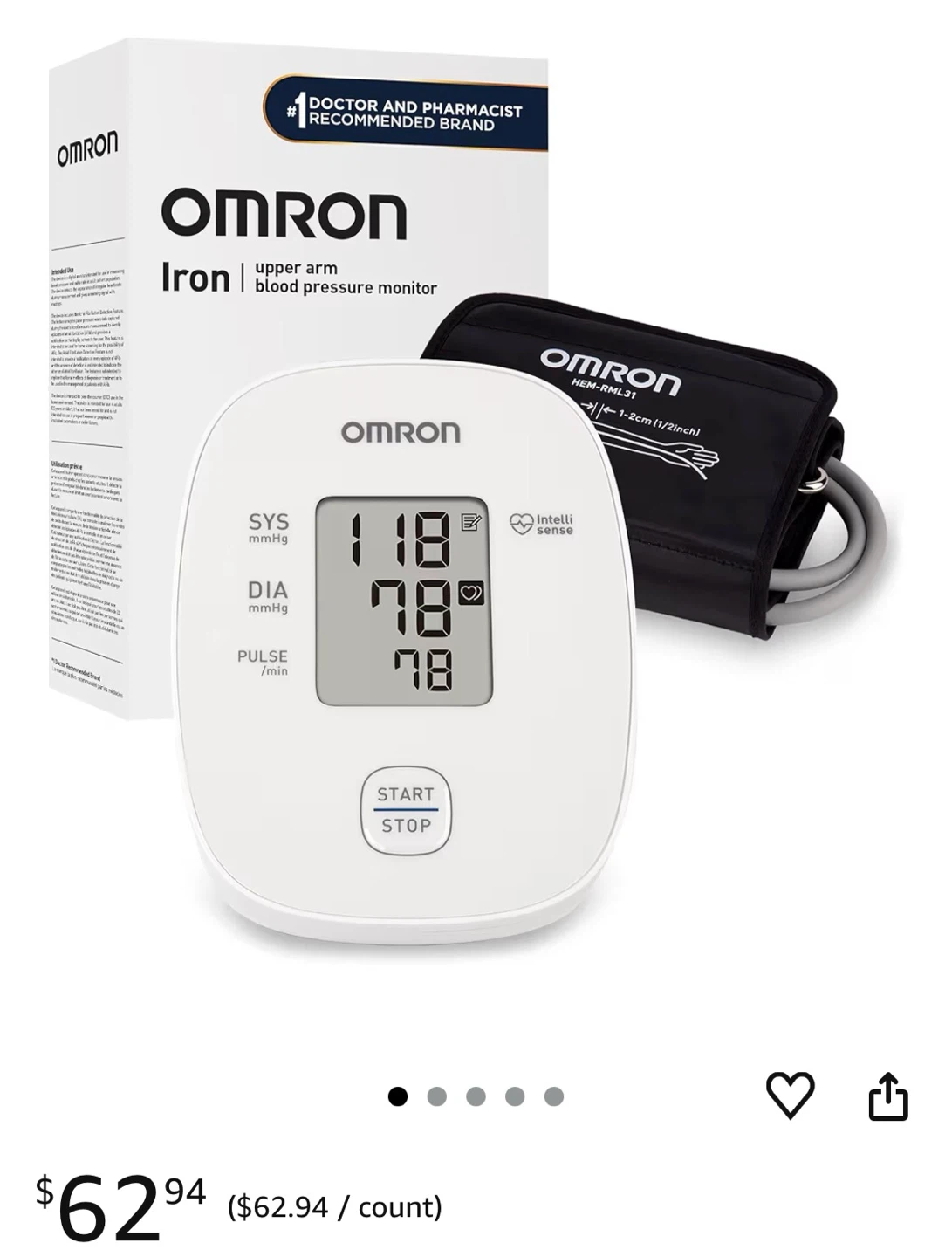 OMRON BP5000 Upper Arm Blood Pressure Monitor - photo 3