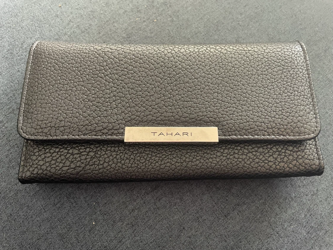 OBO! Tahari Black Textured Faux Leather Wallet