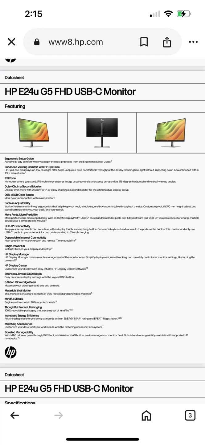 HP E24u G5 23.8-inch FHD USB-C Monitor - photo 4