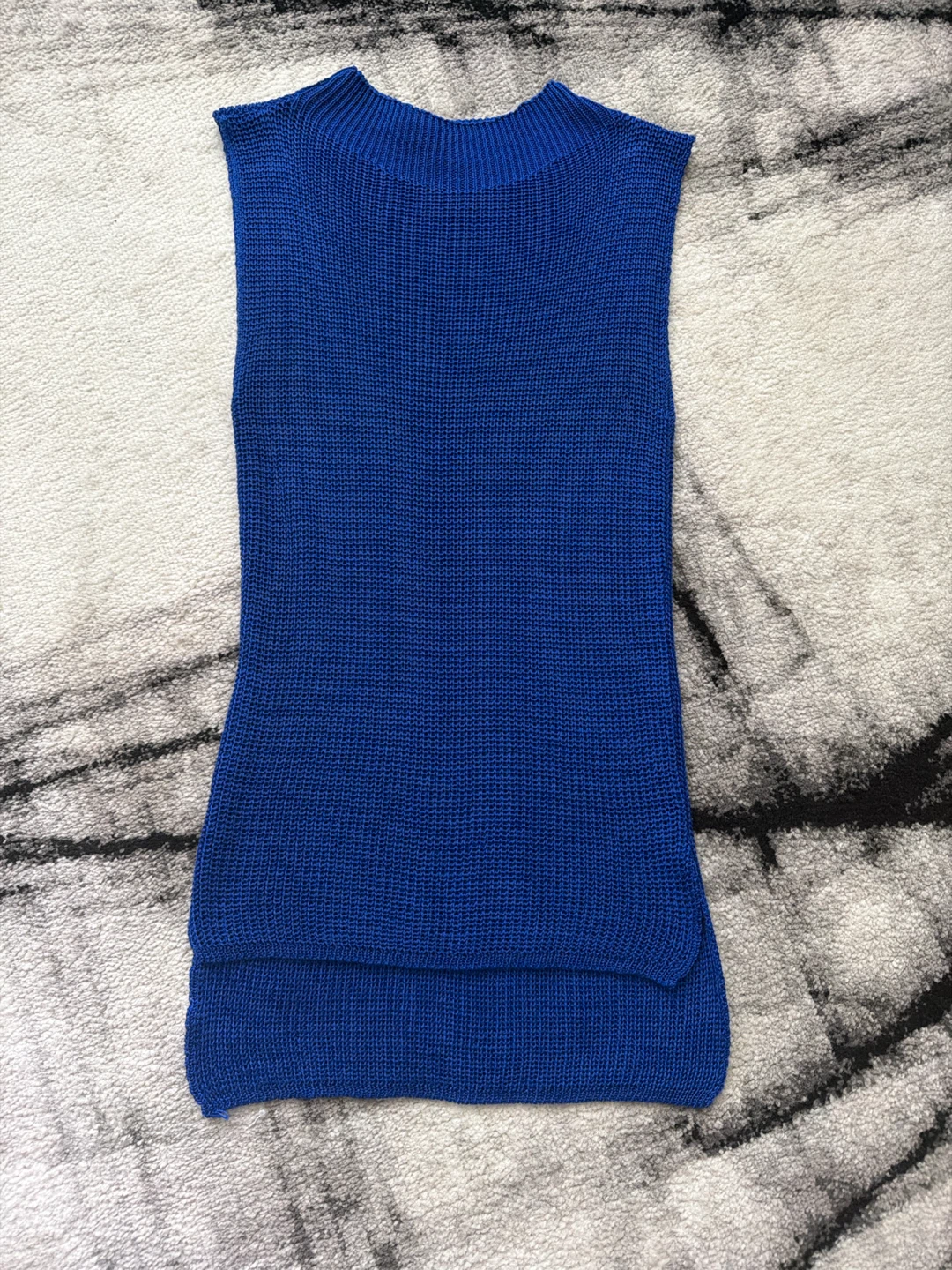 Blue Knit Sweater Vest and White Collared Shirt Set