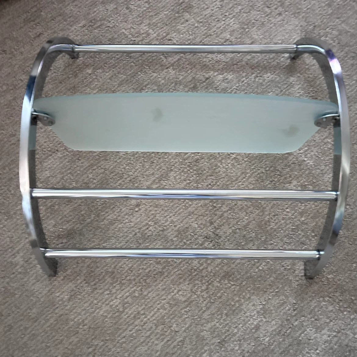 Chrome and Glass Shelf Unit