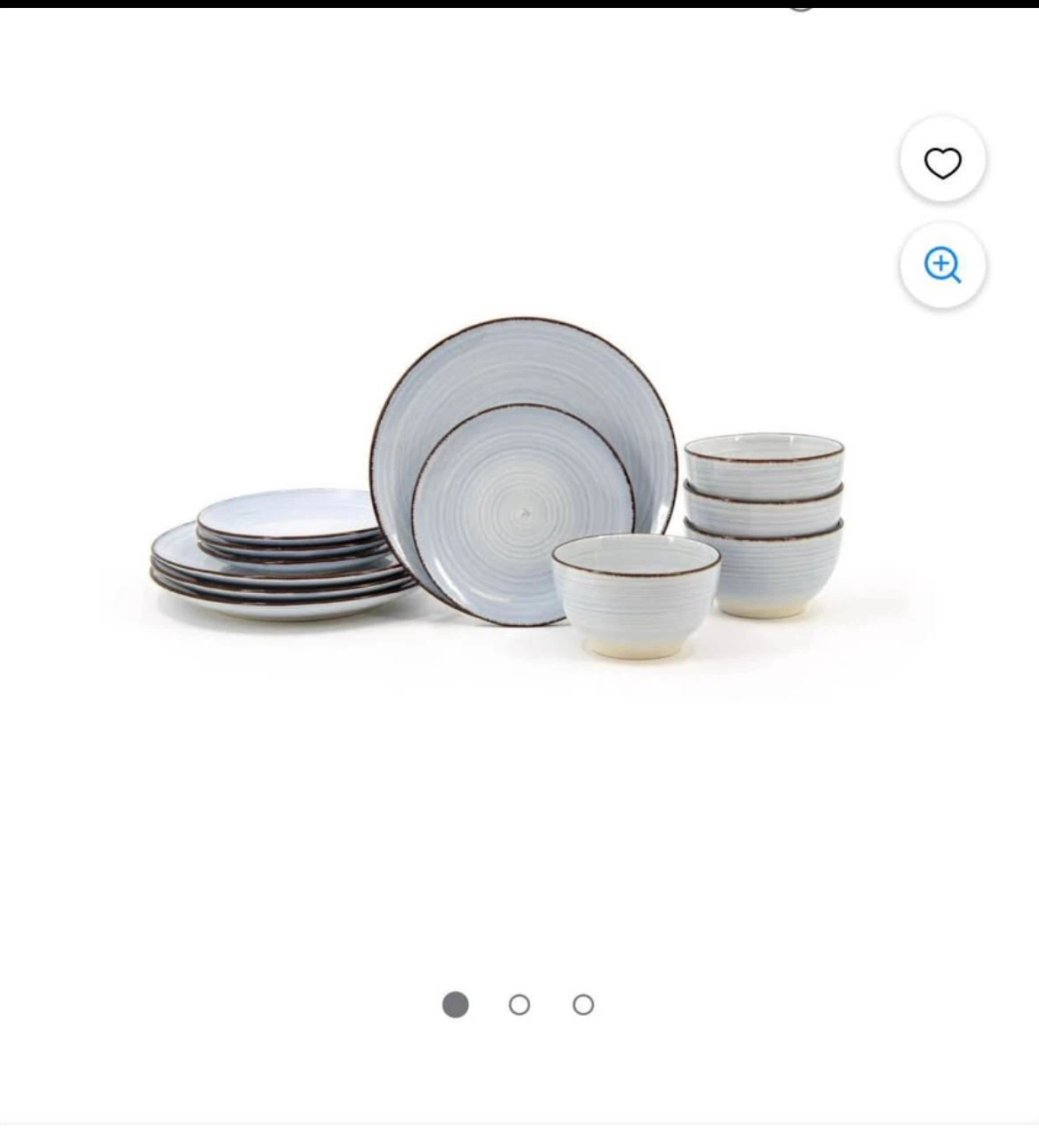 Homtrends 12-Piece Dinnerware Set - Grey Stoneware