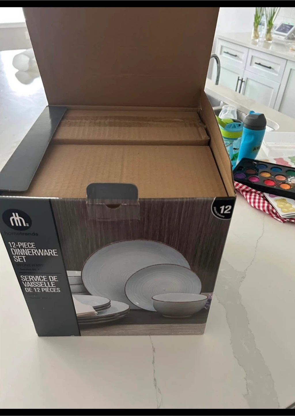Homtrends 12-Piece Dinnerware Set - Grey Stoneware - photo 2