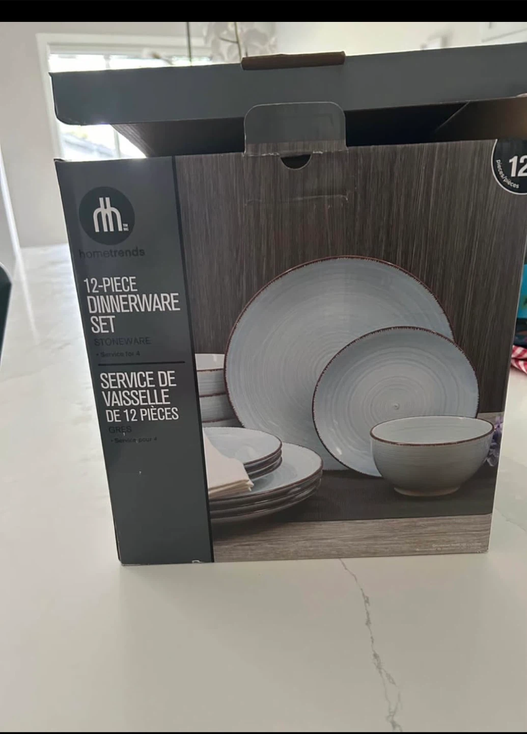 Homtrends 12-Piece Dinnerware Set - Grey Stoneware - photo 3