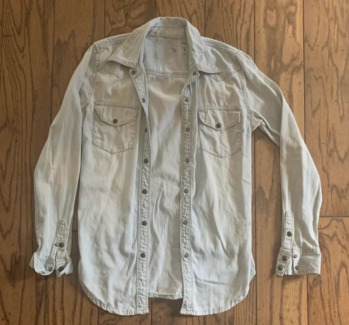 Garage White Denim Shirt - Size XS