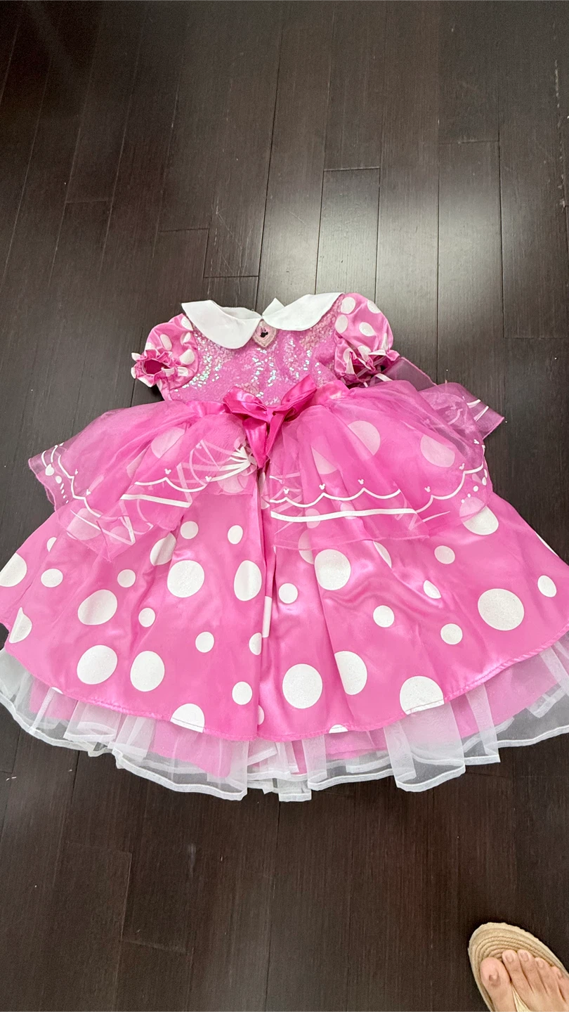 Disney Minnie Mouse Pink Polka Dot Costume Dress XS/TP (3-4) - photo 3