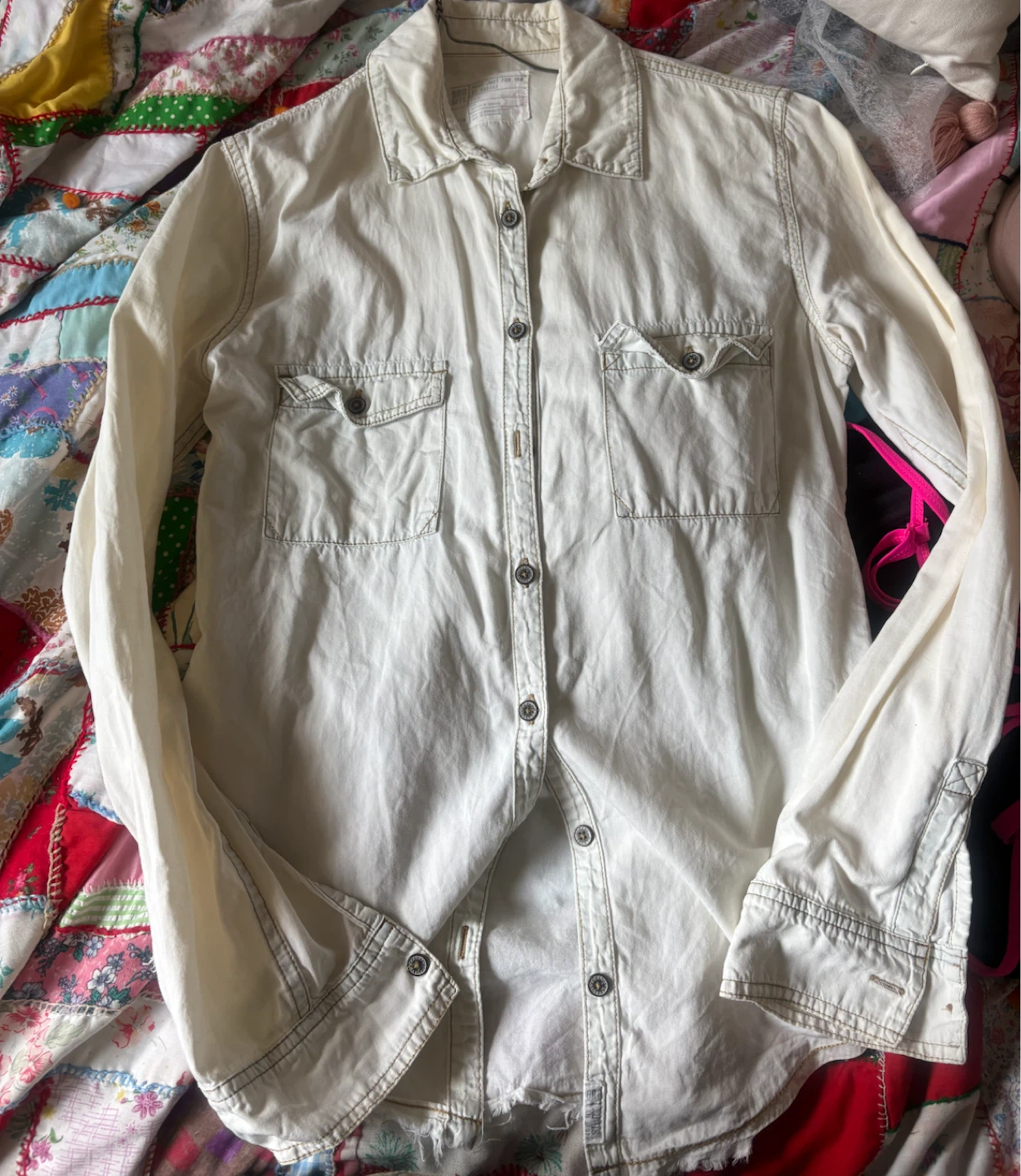 Garage White Denim Shirt - Size XS - photo 2