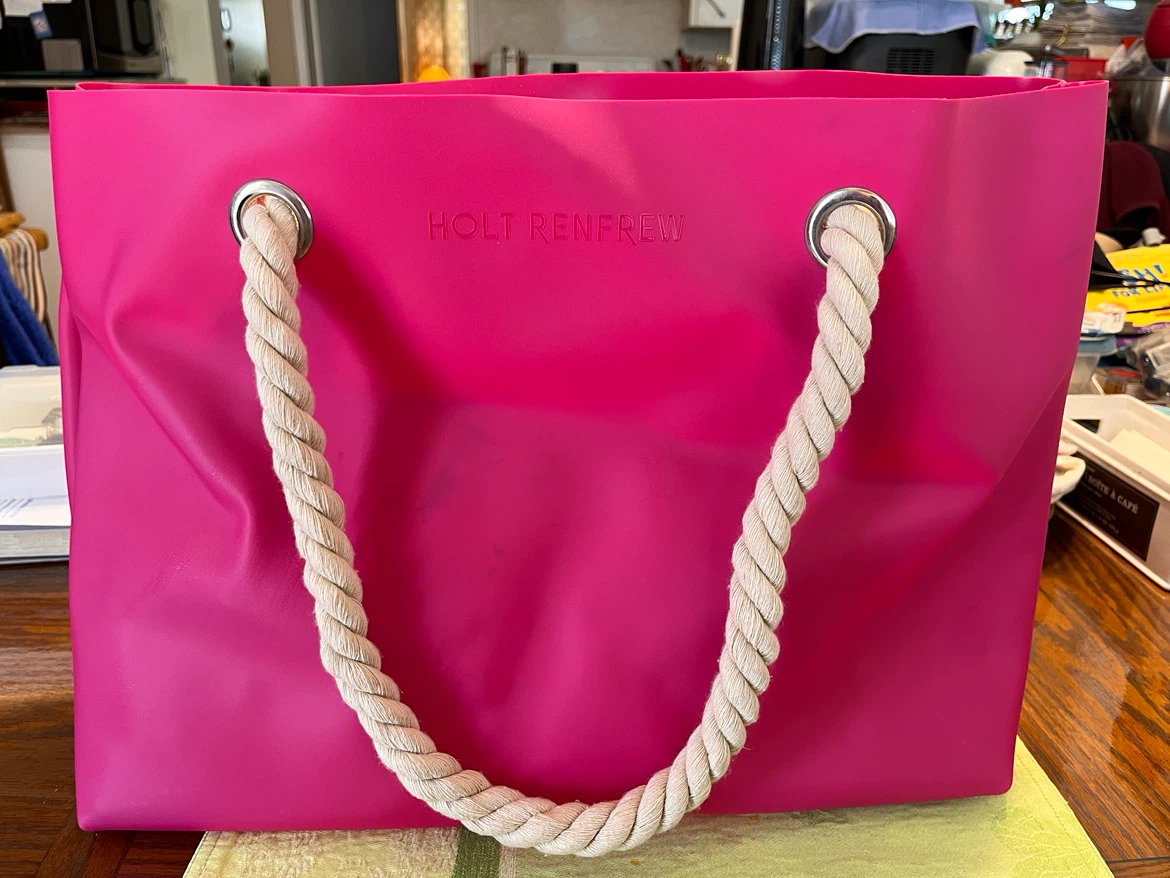 Holt Renfrew Hot Pink Tote Bag with Rope Handles