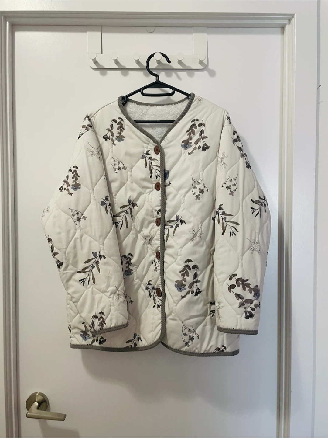 Quilted Botanical Print Jacket