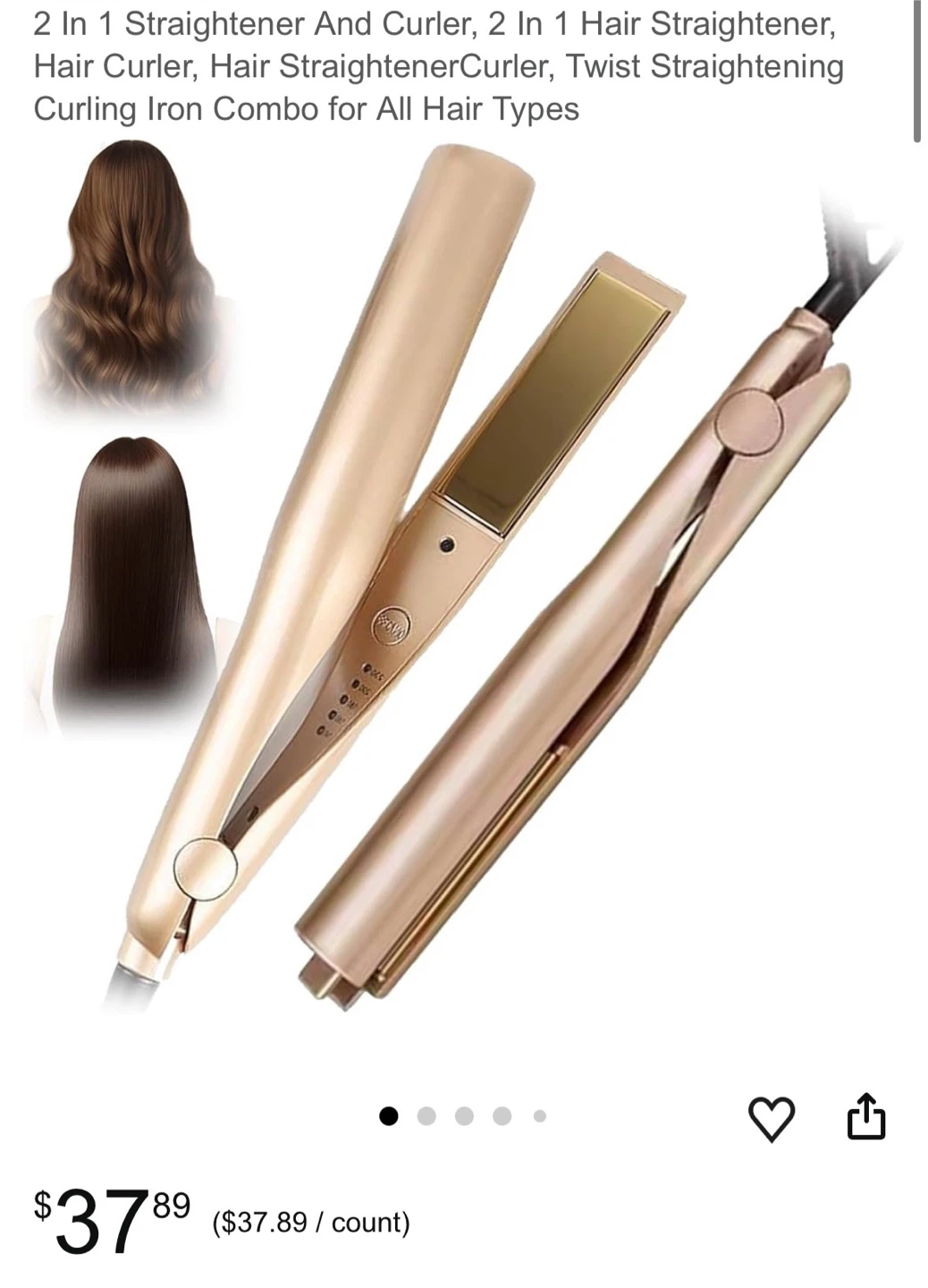 Moving Sale. $20 for both. 2-in-1 Hair Straightener and Curler - photo 2