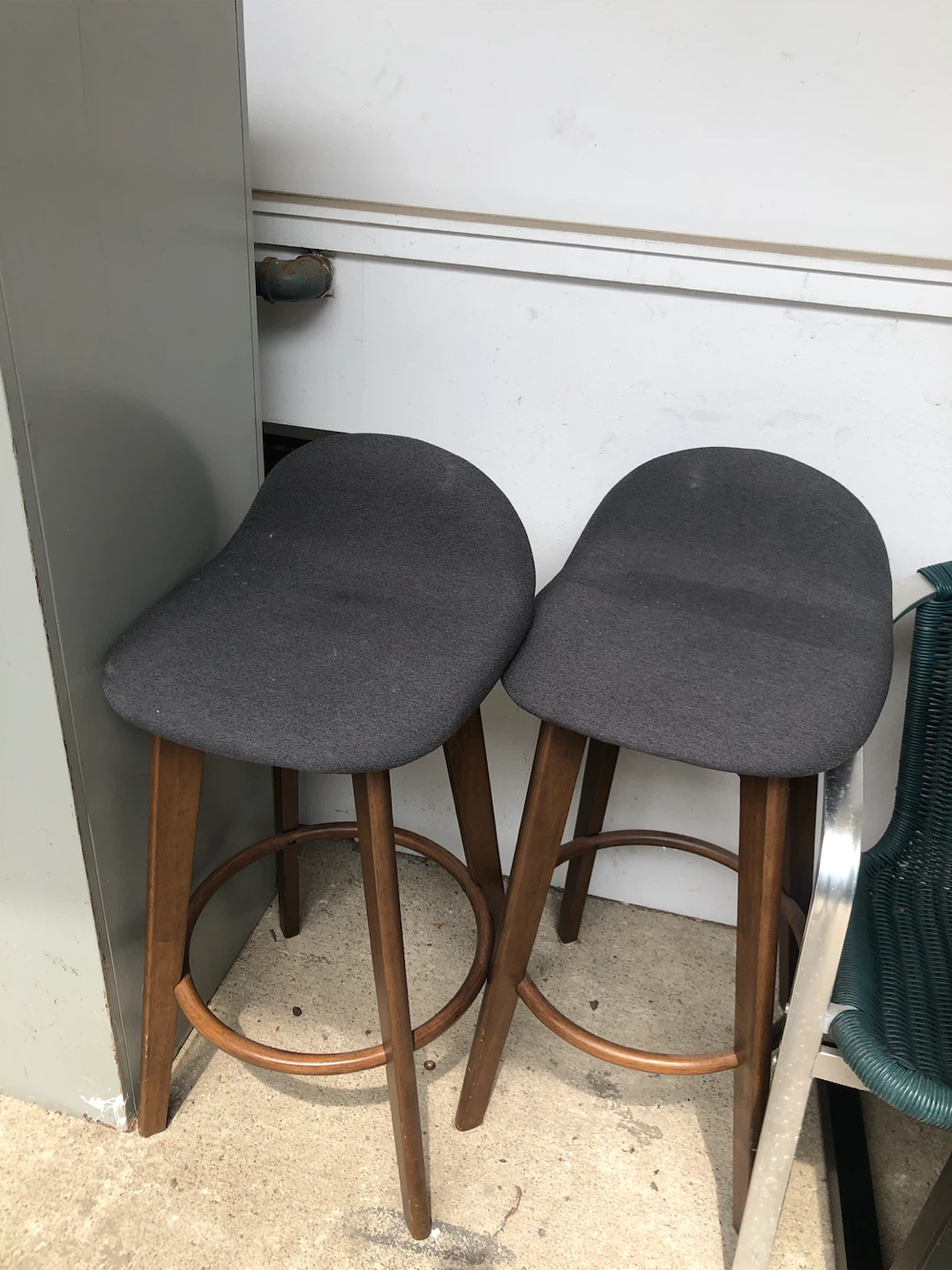 Dark Grey Upholster Bar Stool