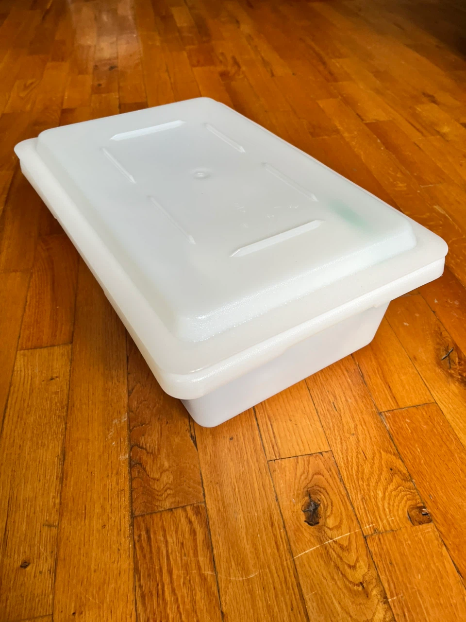 White Plastic Food Storage Container with Lid