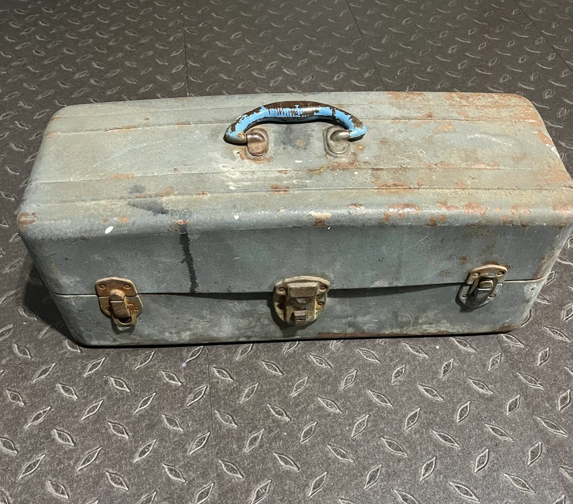 Vintage Metal Tackle Box Tool Box