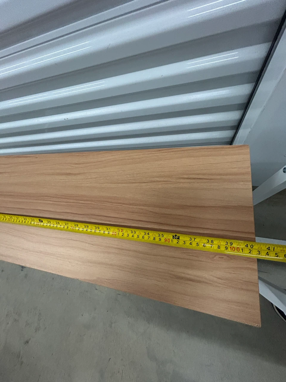 Two Wooden Top Bench with White Metal Frame - photo 3