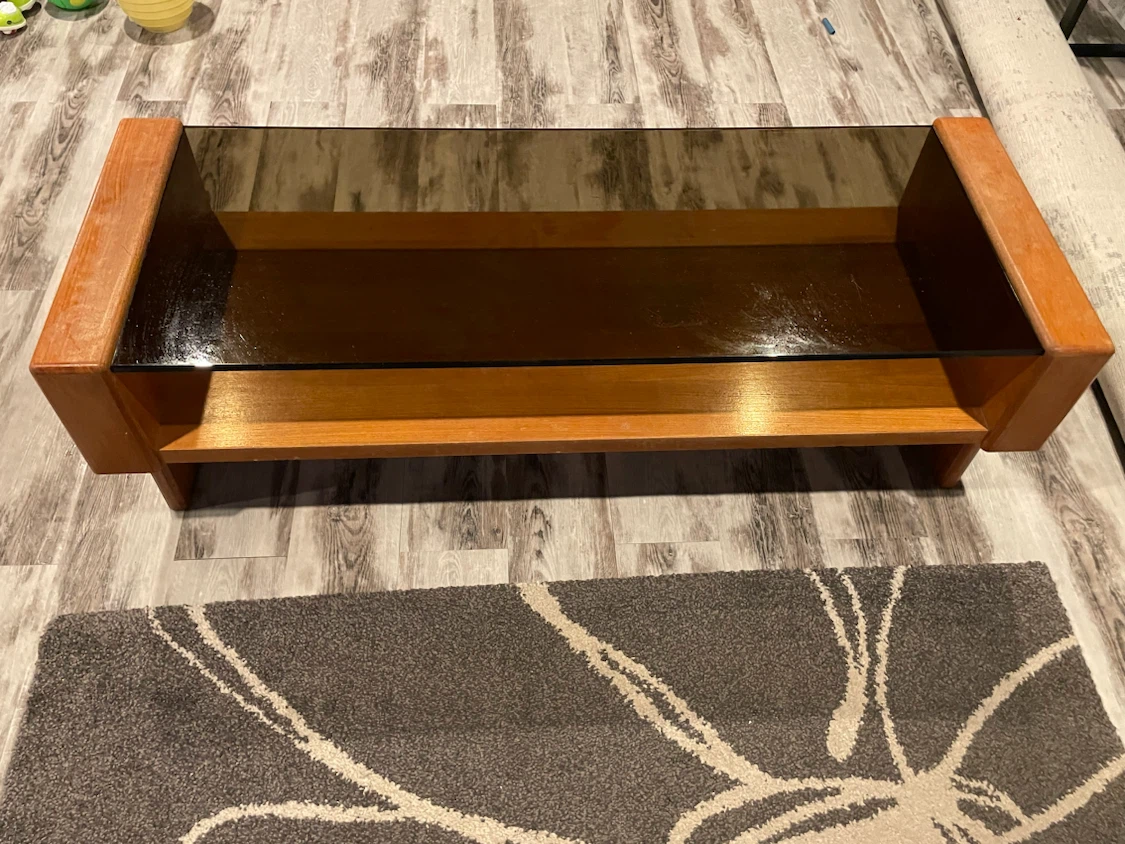 Vintage Wood and Glass Mid-Century Modern Coffee Table - PU NW