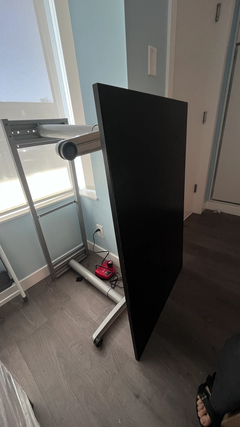 Black Table with Metal Base - photo 4