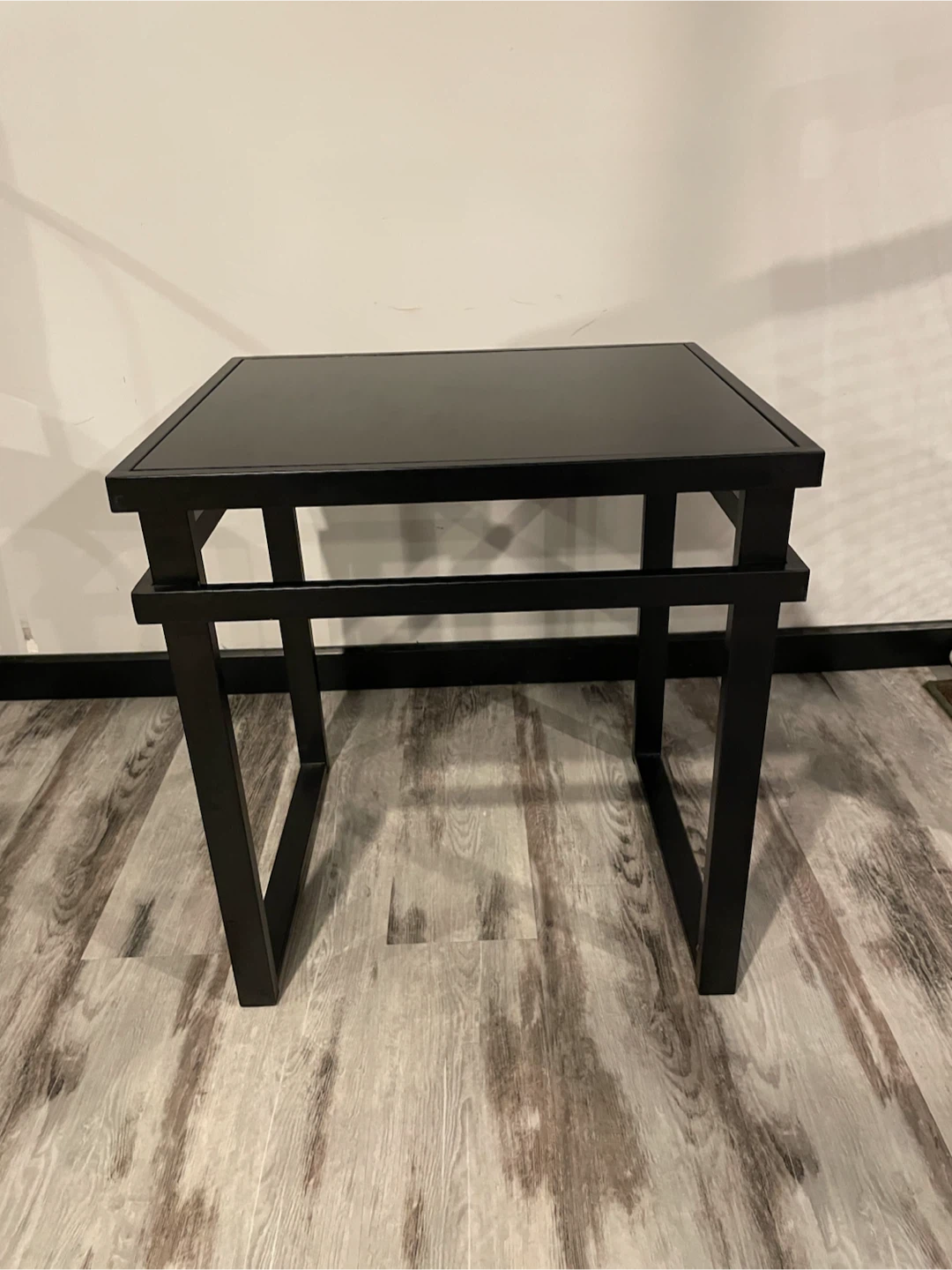 Modern Black End Table - Metal and Glass - PU NW