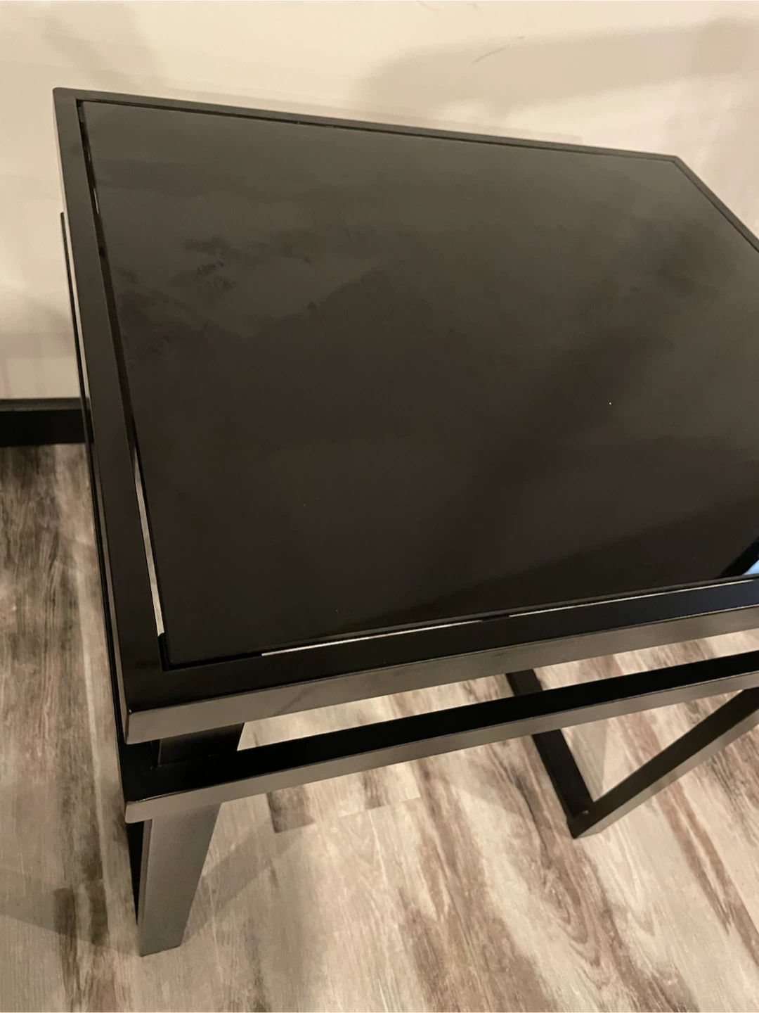 Modern Black End Table - Metal and Glass - PU NW - photo 3