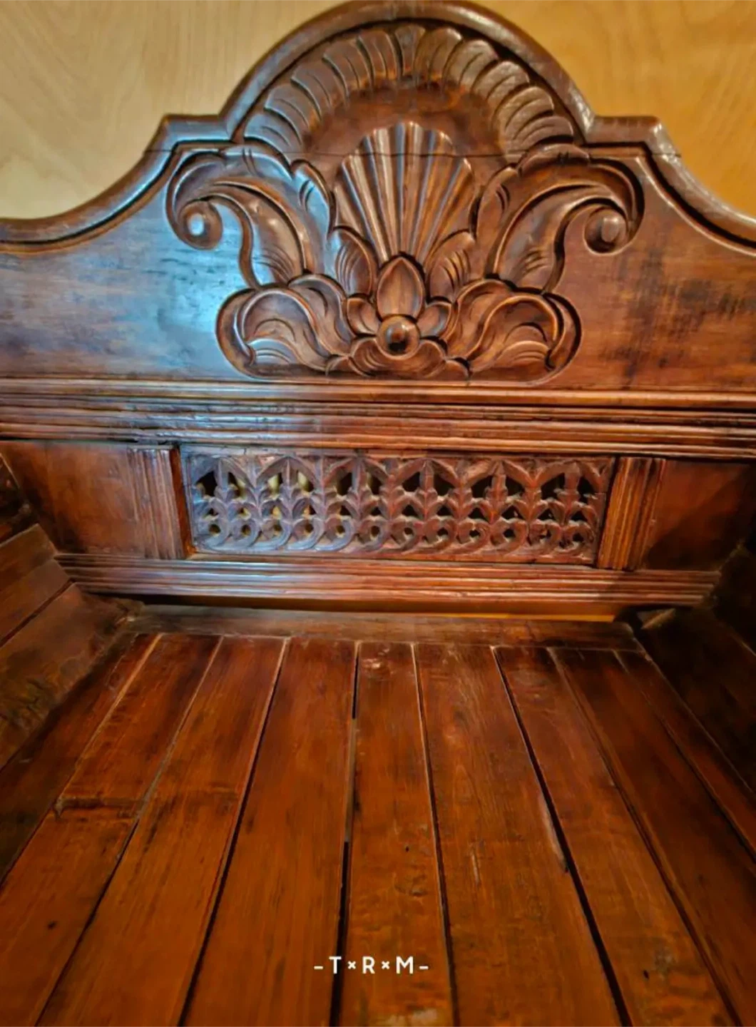 Ornate Wooden Bench - photo 2