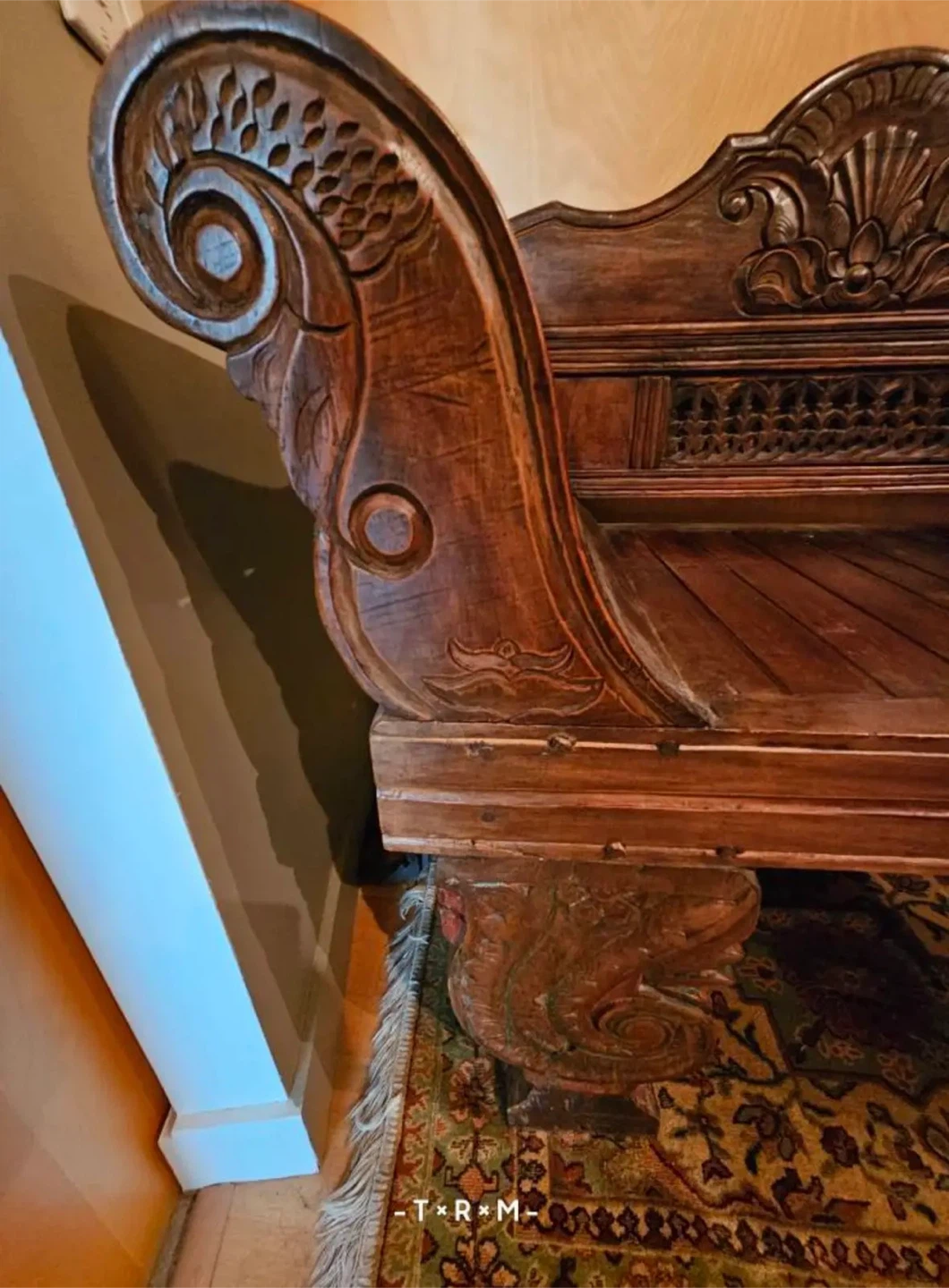 Ornate Wooden Bench - photo 3