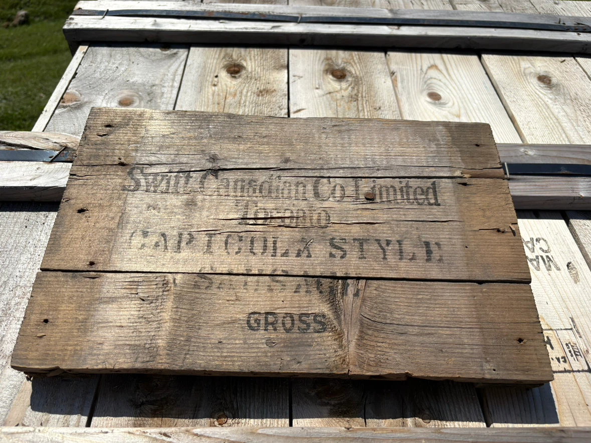 Swift's Canadian Co. Limited Vintage Wooden Crate Sign - photo 4